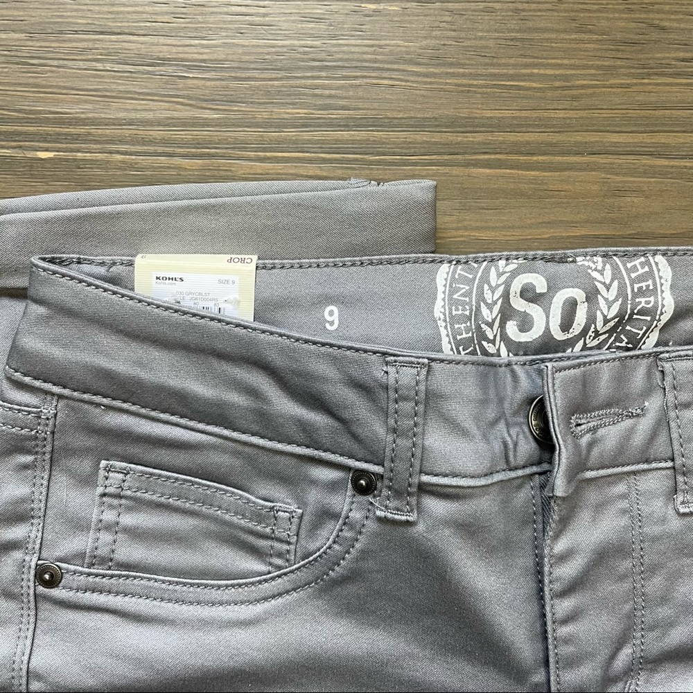 NWT SO low rise crop pant light gray